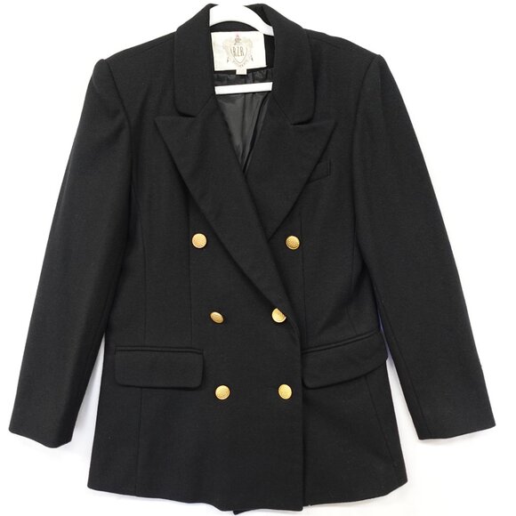 RZR Weather Wise Blazer Womens 5/6 Small 100% Wool Black Jacket Gold Demure - Picture 4 of 15